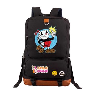 Imagem de Mochila Cupsheads, mochila escolar infantil, impressão 3D, Oxford, 29x13x44cm