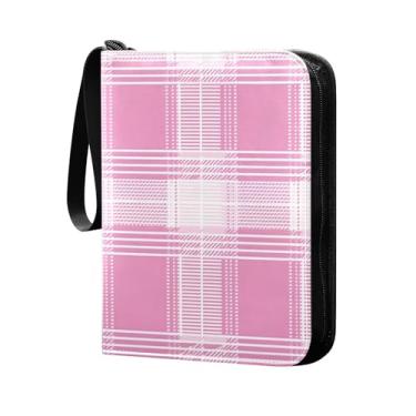 Imagem de Wassud Fichário de 4 bolsos com estampa guingão comporta 400 cartões padrão à prova d'água TCG CCG MTG álbum presentes para colecionadores, meninos e meninas