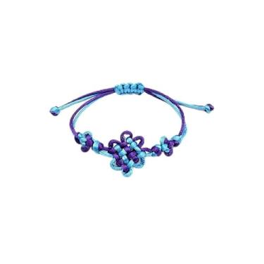 Imagem de Pulseiras de amizade com nó para mulheres, pulseira de cordão azul, joias de proteção, presentes de Natal, presentes de amizade para mulheres, dia dos namorados, Medium, Latão, Sem Pedra Preciosa