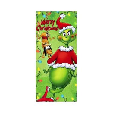 Imagem de Natal verde cabelo monstro porta capa fundo pano banner festa de natal