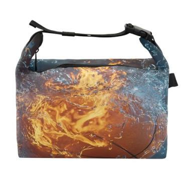 Imagem de STAYTOP Lancheira Flame Basketball com fivela de alça, lancheira isolada para meninos e meninas, lancheira térmica para trabalho escolar