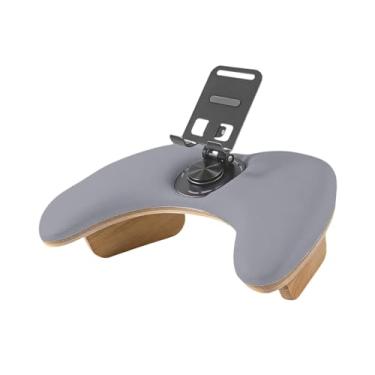 Imagem de OIIBWQ Apoio de Braço para Manicure, em Formato de U, com Suporte Giratório para Celular, Almofada de Apoio de Braço para Mãos, Ideal para Inicia, Cinza