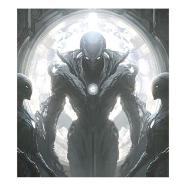 Imagem de Cosmic Guardians Aliens Capa Magnética para Lava-Louças Impermeável Adesivos de Geladeira Adesivos Magnéticos Capas de Geladeira 58 cm x 66 cm