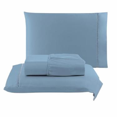 Imagem de Kit Lençol Cama Casal Queen King Solteiro 03 Peças (5, AZUL BEBE, CASAL)