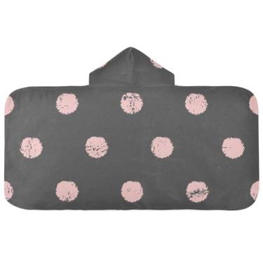 Imagem de Joisal Toalhas de bebê pretas de bolinhas rosa 127 x 69 centímetros toalha de praia com capuz toalhas de banho grandes grandes