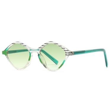 Imagem de Óculos de sol masculinos com armação pequena e lentes degradê em tom de gelatina, ideais para esportes ao ar livre como corrida e ciclismo, na cor verde militar.