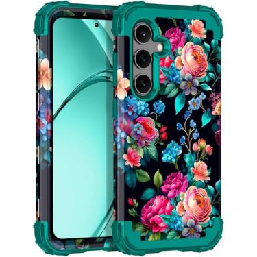 Imagem de Rancase Capa para Galaxy S24 Plus, proteção resistente à prova de choque de três camadas de plástico rígido + capa protetora de borracha de silicone macio para Samsung Galaxy S24 Plus, brilha no