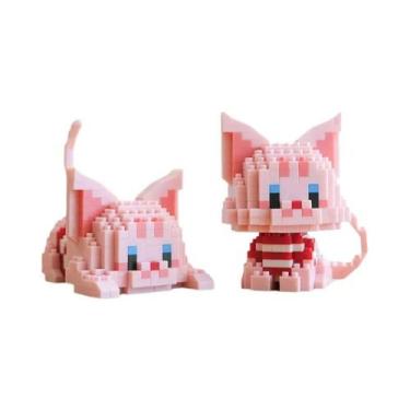 Imagem de Kit De Blocos De Montar Gato Laranja E Vaca Para Meninas, Brinquedo Mo