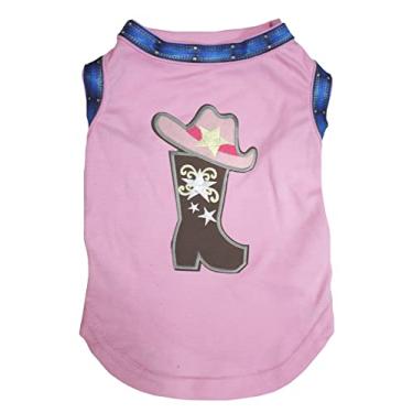 Imagem de Petitebella Boné cowgirl Boot Hat Puppy Dog Shirt (rosa, grande)
