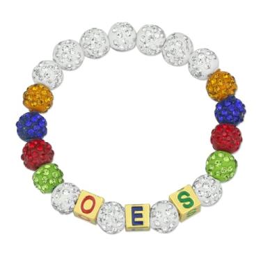 Imagem de MKISWIN Ordem grega da estrela oriental presente para mulheres pulseira OES símbolo OES presente de irmandade parafernália joias presente de irmandade para irmã soror, 2.3, Metal, Cristal