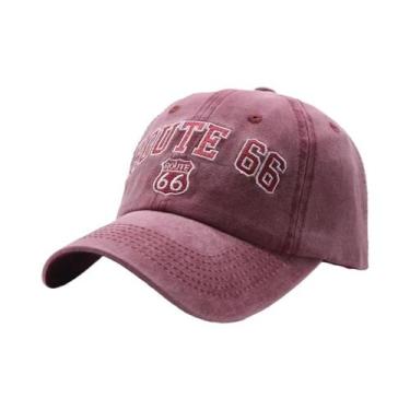 Imagem de ROUTE 66 Boné de beisebol bordado Tendência chapéu de beisebol Chapéu 