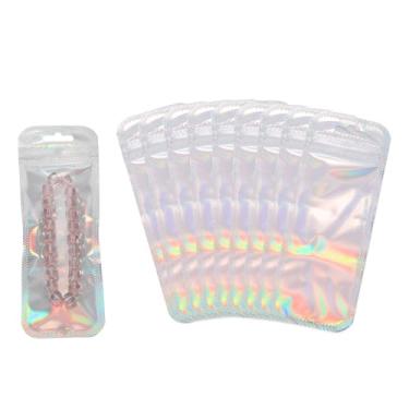 Imagem de PATIKIL Sacos plásticos longos para joias de 5,6 cm x 15,2 cm, 100 peças, bolsa com zíper autovedável transparente e reutilizável, com orifício para pendurar para colares, embalagem de caneta, envio