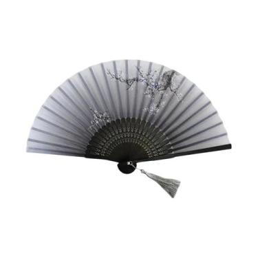 Imagem de Leque De Tecido Vintage Com Padrão Japonês, Artesanato Para Decoração 