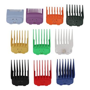 Imagem de Cryfokt 10pcs Guias de Pentes de Cortador de Cabelo Coloridos Comprimento Confiável para Aparar Cabelo, Fácil de Instalar para Todos Os Níveis de Barbeiro, Material ABS para Uso Seguro, Guias de Corte de Cortador de para Barbearia