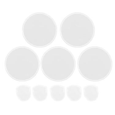 Imagem de Ventilador de disco voador dobrável ventiladores redondos de sublimação ventilador de tecido portátil leve design DIY para atividades ao ar livre material poliéster branco 5 peças