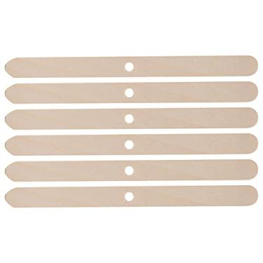 Imagem de Luqeeg Suporte de Pavio para Velas, Núcleo de Madeira Reutilizável de Bétula, Fácil Uso para Fazer Velas, Conjunto de 50 Peças (Furo único de 114 * 10mm)