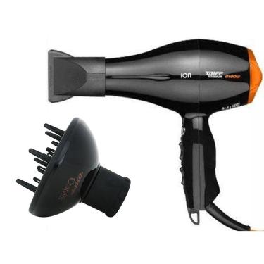 Imagem de Kit Taiff - Secador Cabelo Prof. Titanium Colors Ion Laranja 2100W 220V - Difusor De Ar Curves