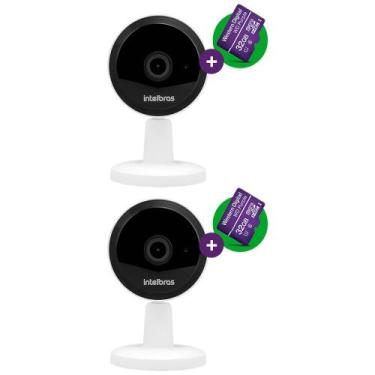 Imagem de Kit 2 Câmera Wi-Fi HD 1 Megapixel Inteligente Com Alarme e Armazenamen