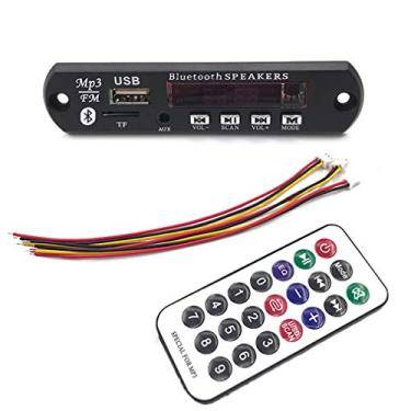 Imagem de HiLetgo Placa de decodificação Bluetooth de áudio MP3 WMA de 12V com slot para cartão SD/USB/FM/módulo de decodificação remota para carro com visor LCD e controle remoto