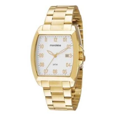 Imagem de Relogio Mondaine Masculino Dourado 83497GPMVDE1Retangular-Masculino