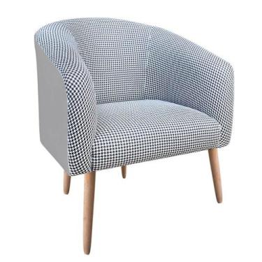 Imagem de POLTRONA STELLA LINHO A72 COM material sintético PES - DRossi, Cinza