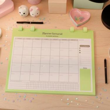 Imagem de Caderno agenda planner mensal semanal organização vida estudante traba