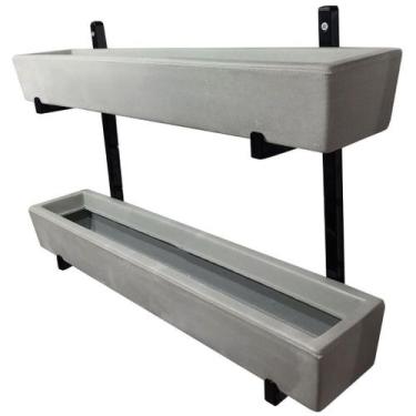Imagem de Suporte de Ferro p/ Jardim Vertical com 2 Floreiras 80cm - Alpe & Arit