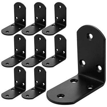 Imagem de 16CS Black L Bracket, 2.5X 2.5 inch Heavy Duty Corner Brace for Shelves, Metal 90 Degree Angle Brackets, Wall Corner Brackets for Wood Furniture Bookshelf Board Window1