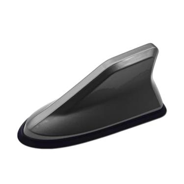 Imagem de Antena aérea de barbatana de tubarão para montagem no teto do carro, rádio automático, amplificador de sinal de antena AM FM universal (cinza)