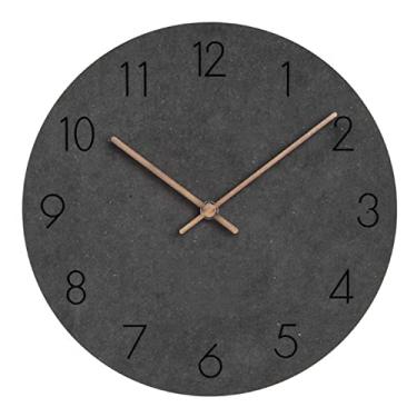 Imagem de Relógio de parede 12 polegadas Europa relógio de parede de madeira design moderno relógio de parede de madeira simples para sala de estar relógios decorativos silenciosos pendurados relógio decoração