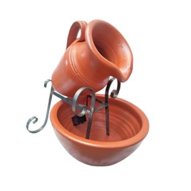 Imagem de Fonte de Água Decorativa Pequena – Bomba Silenciosa para Sala, Escritório e Bebedouro Pet, Ideal para Santa Ceia e Ambientes Domésticos (bacia lisa e jarra lisa)