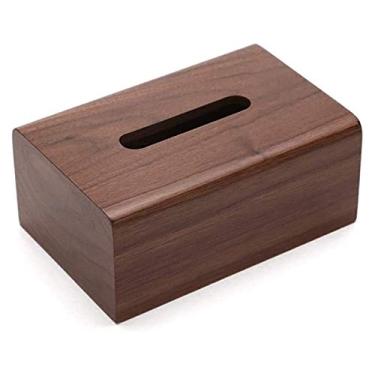 Imagem de Capa de caixa de lenços de madeira para mesa com tampa magnética removível dispensador de lenços faciais, suporte de guardanapo, suporte de toalha de papel para escritório em casa