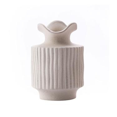 Imagem de Vasos de cerâmica nórdica simples para sala de estar, decoração de mesa, arranjo de flores criativo, vaso de mesa (B)
