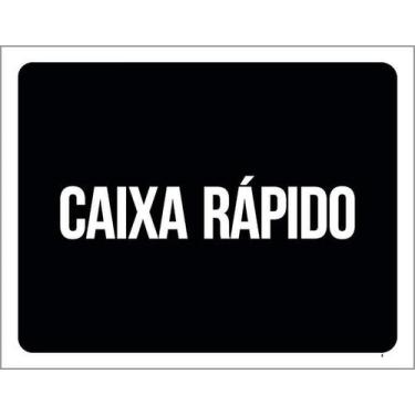 Imagem de Kit 3 Placas Sinalização Ambiente Caixa Rápido - Sinalizo
