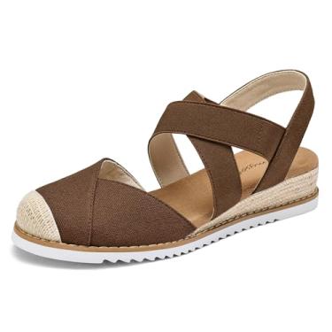 Imagem de mysoft Sandálias femininas cruzadas, Marrom, 35