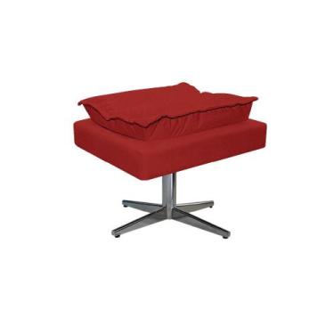 Imagem de Puff Opala Base Giratória de Metal Sintético - Amarena Móveis, Vermelh