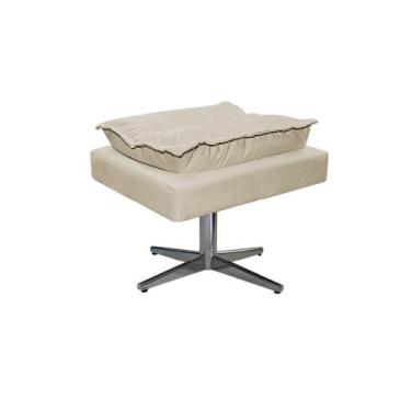 Imagem de Puff Opala Base Giratória de Metal Sintético - Amarena Móveis, Bege