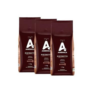 Imagem de Café Torrado em Grãos Ristretto - 3 Pacotes de 1Kg