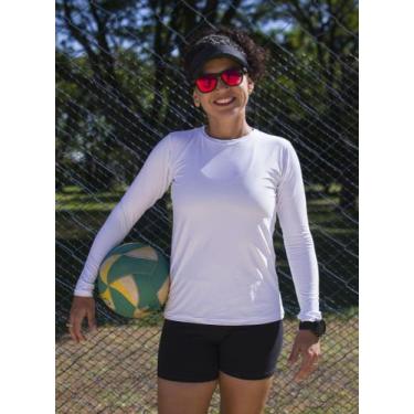 Imagem de Camiseta UV Branca Feminina Manga Longa com Proteção Solar FPU50+ eveb