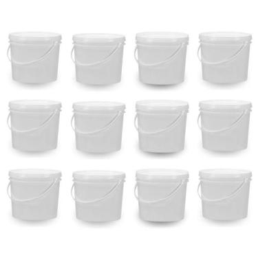 Imagem de Balde Para Arroz E Feijao 1.8 Litros Branco 12 Pçs - Nastripack