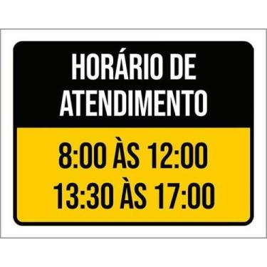 Imagem de Kit 5 Placas Horário Atendimento 8H As 12H 13H As 17H 27X35 - Sinalizo