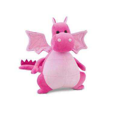 Imagem de Dragão De Pelúcia Decoração Infantil 32cm Rosa - Toybrink, Rosa