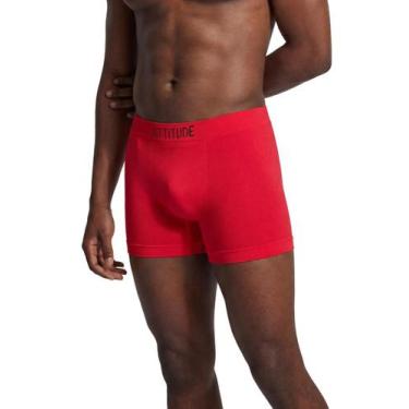 Imagem de Cueca Masculina Attitude Sem Costura em Poliamida, G, Vermelho c, Pret