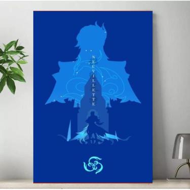 Imagem de Quadro Genshin Impact Personagens Placa Decorativa Game Anime MDF 20x2