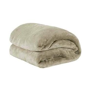 Imagem de Cobertor Cam Velour Queen 300g 220x240 Bege - Manta Microfibra Soft - 