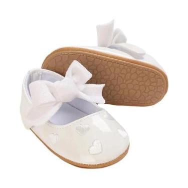 Imagem de Sapatos De Batismo Para Meninas Recém-Nascidas, Brancos, Com Solado De
