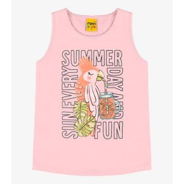 Imagem de Regata Infantil Feminina Rovi Kids Rosa - Rovitex Kids, 6, Rosa