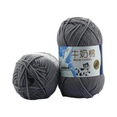 Imagem de 100g 2 Peças De Fio De Algodão Leite Para Crochê E Tricô Para Suéter, 