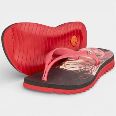 Imagem de Chinelo Kenner Ibiza Ohalu Feminino - Preto e Vermelho - 36, 36