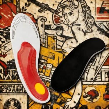 Imagem de Palmilhas Ortopédicas Com Suporte Para Arco Para Pés Planos, Amortecim